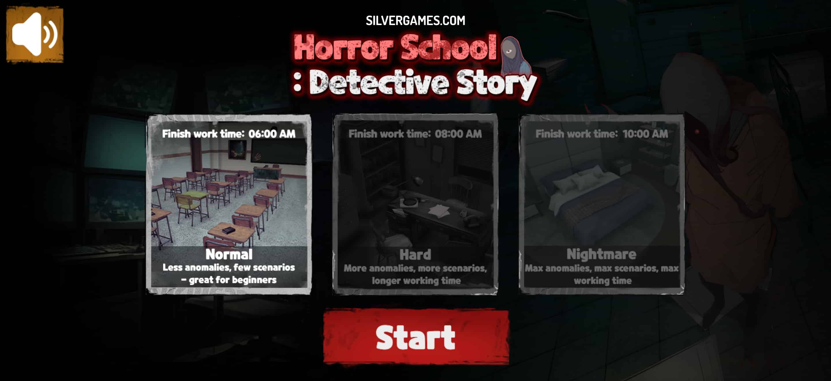 Play the game Horror School Detective Story online for free.